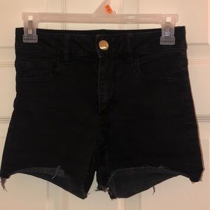 AMERICAN EAGLE black high rise jean shorts